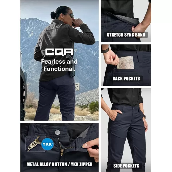 CQR Womens Flex Stretch Tactical Pants Outdoor Hiking Pants with Pockets Water Resistant Ripstop Work PantsSub Rosa Operator Navy