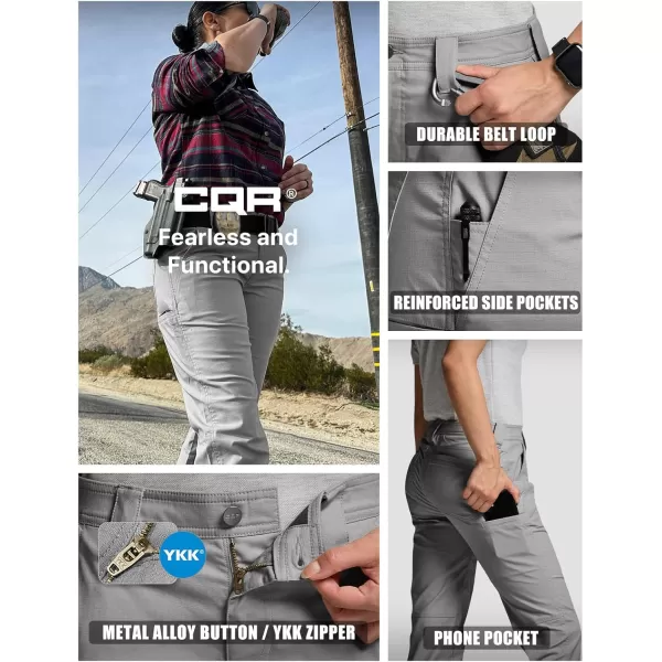 CQR Womens Flex Stretch Tactical Pants Outdoor Hiking Pants with Pockets Water Resistant Ripstop Work PantsSub Rosa Stone