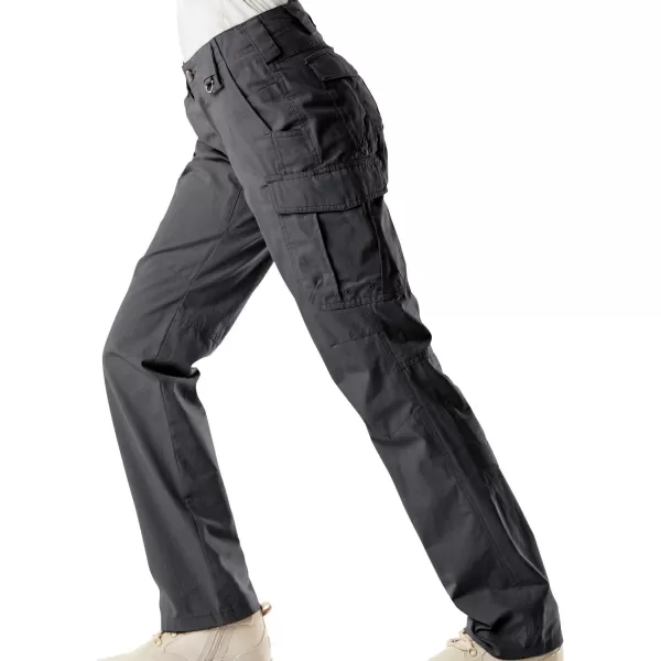 CQR Womens Flex Stretch Tactical Pants Water Resistant Ripstop Work Pants Outdoor Hiking Cargo Pants with PocketsFlexy Cargo Pants Charcoal