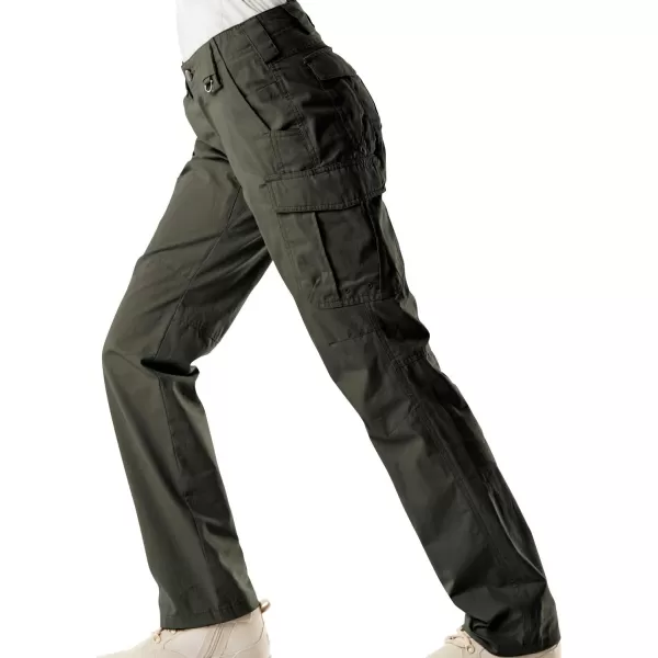 CQR Womens Flex Stretch Tactical Pants Water Resistant Ripstop Work Pants Outdoor Hiking Cargo Pants with PocketsFlexy Cargo Pants Green