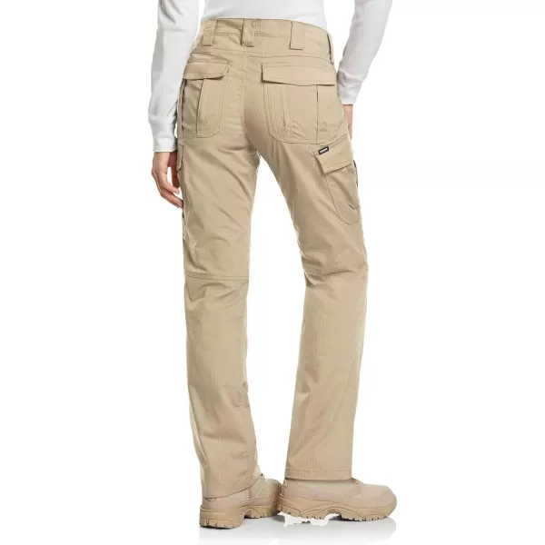 CQR Womens Flex Stretch Tactical Pants Water Resistant Ripstop Work Pants Outdoor Hiking Cargo Pants with PocketsFlexy Multi Pockets Khaki