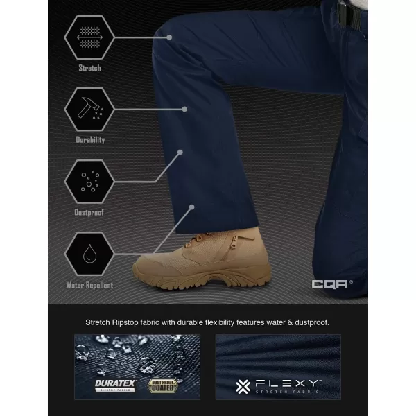 CQR Womens Flex Stretch Tactical Pants Water Resistant Ripstop Work Pants Outdoor Hiking Cargo Pants with PocketsFlexy Multi Pockets Navy