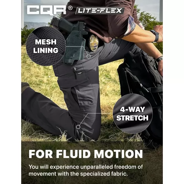 CQR Womens Flex Stretch Tactical Pants Water Resistant Ripstop Work Pants Outdoor Hiking Cargo Pants with PocketsVanguard Charcoal