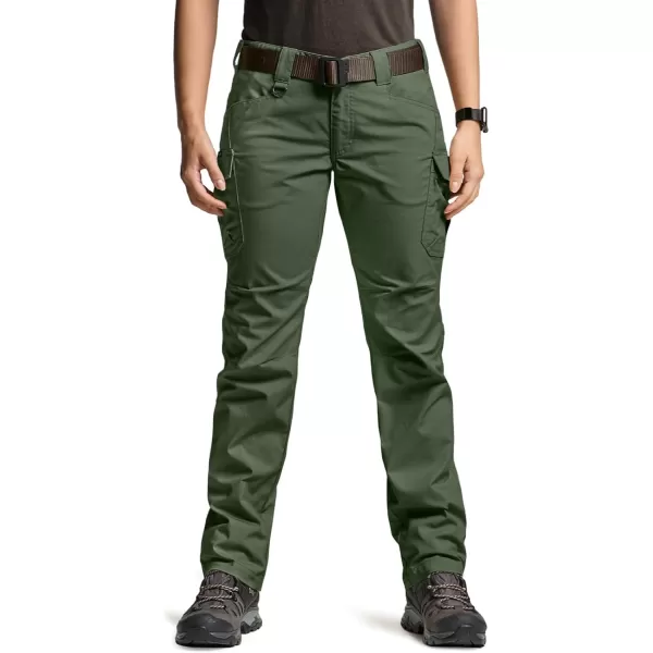 CQR Womens Flex Stretch Tactical Pants Water Resistant Ripstop Work Pants Outdoor Hiking Cargo Pants with PocketsVanguard Green Kelp