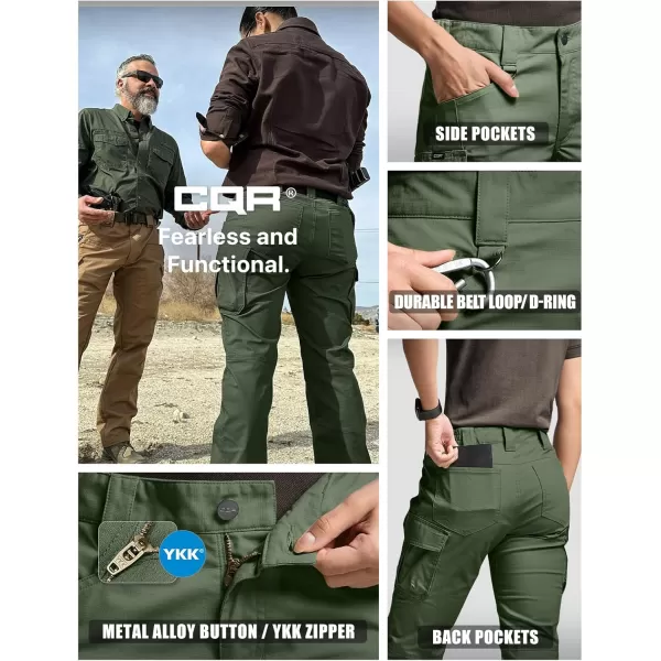 CQR Womens Flex Stretch Tactical Pants Water Resistant Ripstop Work Pants Outdoor Hiking Cargo Pants with PocketsVanguard Green Kelp