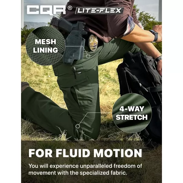 CQR Womens Flex Stretch Tactical Pants Water Resistant Ripstop Work Pants Outdoor Hiking Cargo Pants with PocketsVanguard Green Kelp