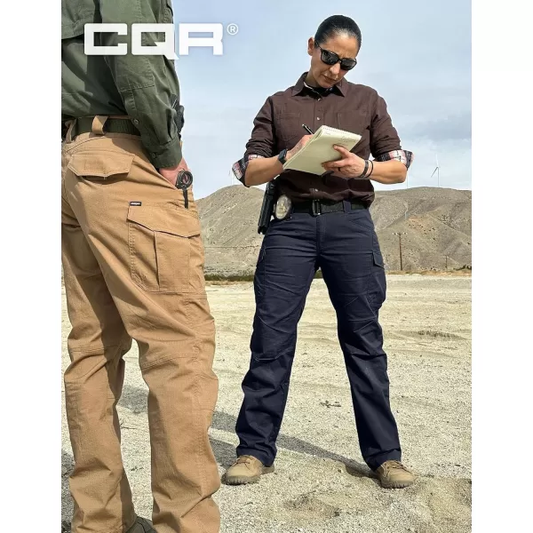 CQR Womens Flex Stretch Tactical Pants Water Resistant Ripstop Work Pants Outdoor Hiking Cargo Pants with PocketsVanguard Operator Navy