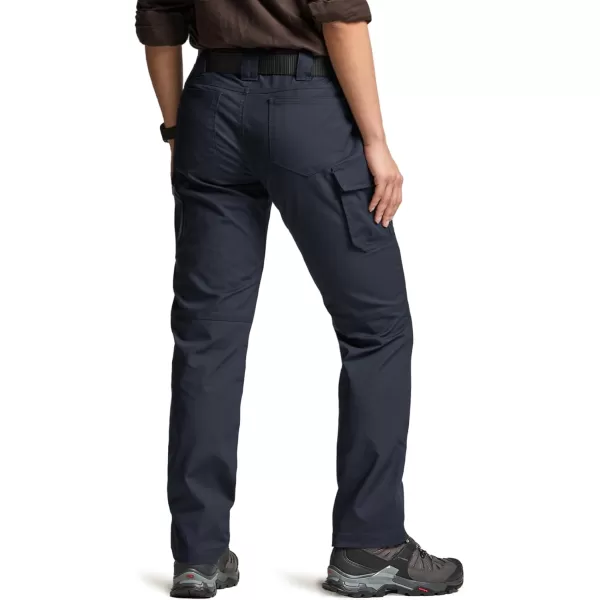 CQR Womens Flex Stretch Tactical Pants Water Resistant Ripstop Work Pants Outdoor Hiking Cargo Pants with PocketsVanguard Operator Navy