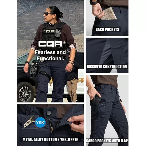 CQR Womens Flex Stretch Tactical Pants Water Resistant Ripstop Work Pants Outdoor Hiking Cargo Pants with PocketsVanguard Operator Navy