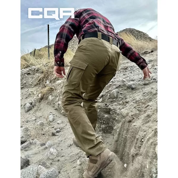 CQR Womens Flex Stretch Tactical Pants Water Resistant Ripstop Work Pants Outdoor Hiking Cargo Pants with PocketsVanguard Soil Green