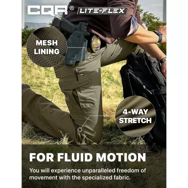 CQR Womens Flex Stretch Tactical Pants Water Resistant Ripstop Work Pants Outdoor Hiking Cargo Pants with PocketsVanguard Soil Green