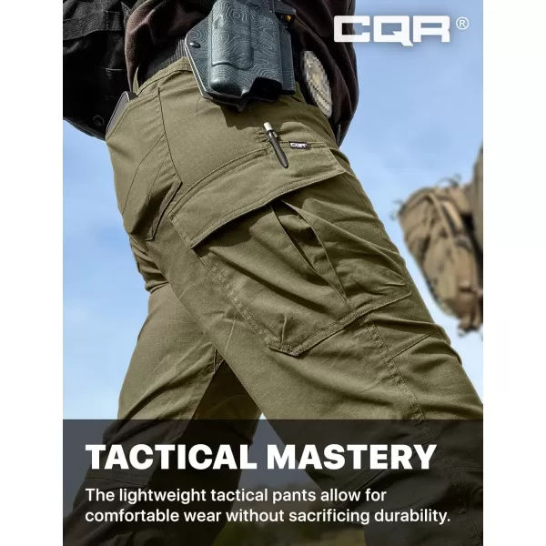 CQR Womens Flex Stretch Tactical Pants Water Resistant Ripstop Work Pants Outdoor Hiking Cargo Pants with PocketsVanguard Soil Green