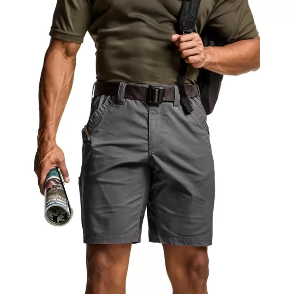 CQR Mens Flex Casual Cargo Shorts Lightweight Water Resistant Golf Shorts Stretch Tactical Work Shorts with MultiPocketNegotiator Charcoal