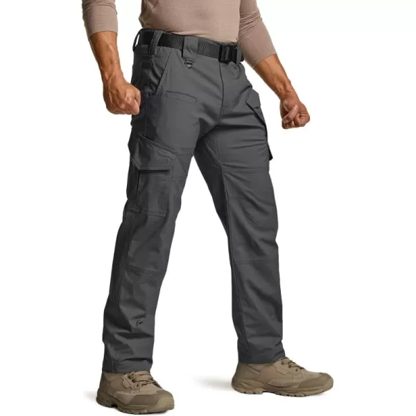 CQR Mens Flex Ripstop Tactical Pants Water Resistant Stretch Cargo Pants Lightweight EDC Hiking Work PantsDura Flex Mag Pocket Charcoal