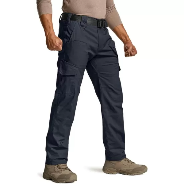 CQR Mens Flex Ripstop Tactical Pants Water Resistant Stretch Cargo Pants Lightweight EDC Hiking Work PantsDura Flex Mag Pocket Operator Navy