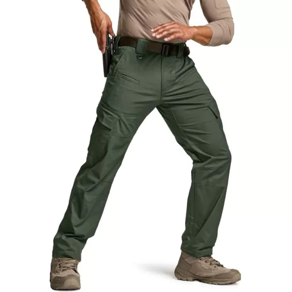 CQR Mens Flex Ripstop Tactical Pants Water Resistant Stretch Cargo Pants Lightweight EDC Hiking Work PantsDura Flex Olive Green