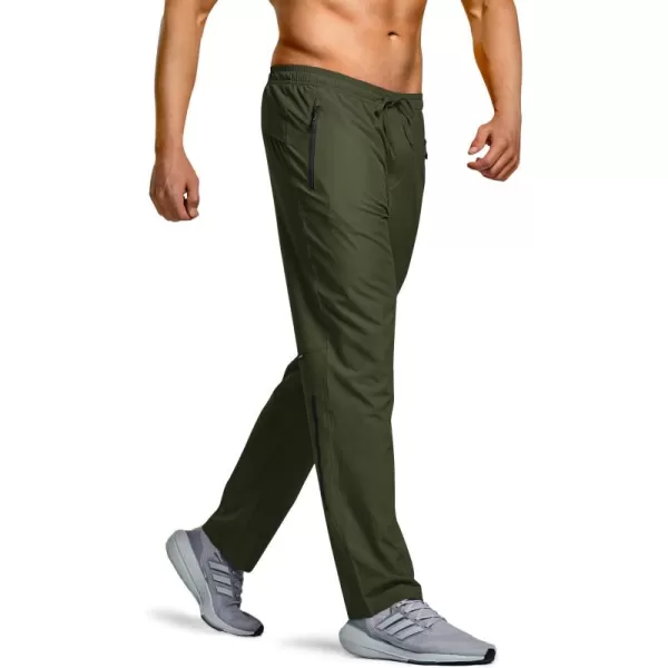 CQR Mens Lightweight Hiking Pants Outdoor Reflective Athletic Pants Sports Workout Joggers Pants with Zipper PocketsTahoe Pants Olive