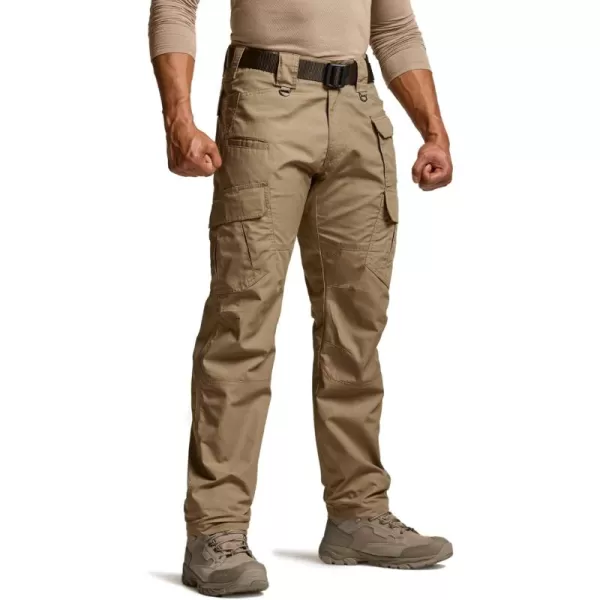 CQR Mens Tactical Pants Water Resistant Ripstop Cargo Pants Lightweight EDC Work Hiking Pants Outdoor ApparelDuratex Mag Pocket Coyote