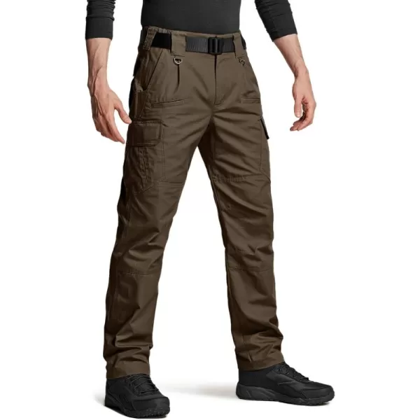 CQR Mens Tactical Pants Water Resistant Ripstop Cargo Pants Lightweight EDC Work Hiking Pants Outdoor ApparelDuratex Ripstop Tundra