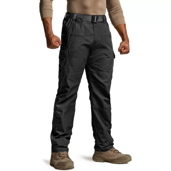 CQR Mens Tactical Pants Water Resistant Ripstop Cargo Pants Lightweight EDC Work Hiking Pants Outdoor ApparelRaider Black