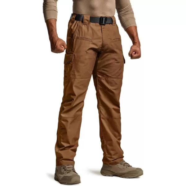 CQR Mens Tactical Pants Water Resistant Ripstop Cargo Pants Lightweight EDC Work Hiking Pants Outdoor ApparelRaider Copper Brown