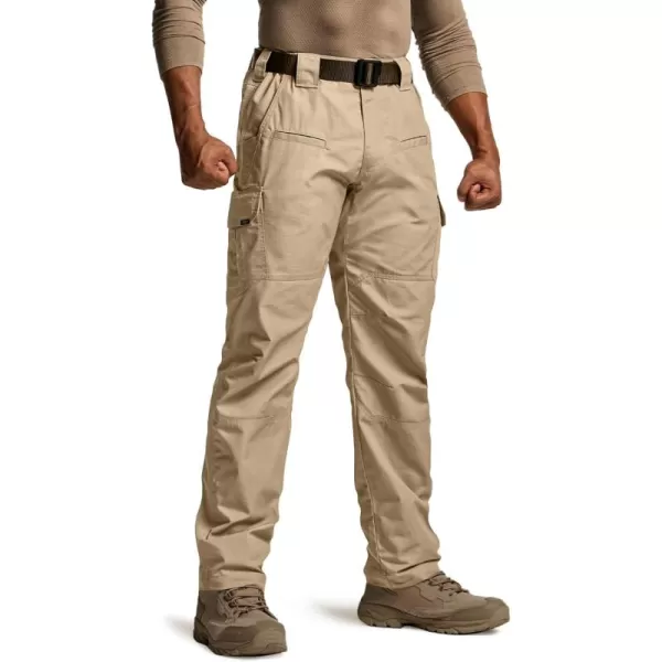 CQR Mens Tactical Pants Water Resistant Ripstop Cargo Pants Lightweight EDC Work Hiking Pants Outdoor ApparelRaider Khaki