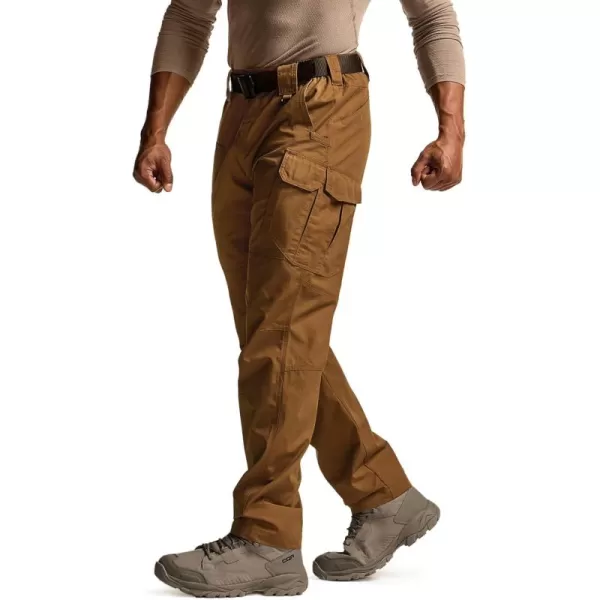 CQR Mens Tactical Pants Water Resistant Ripstop Cargo Pants Lightweight EDC Work Hiking Pants Outdoor ApparelRaider Mag Pocket Copper Brown