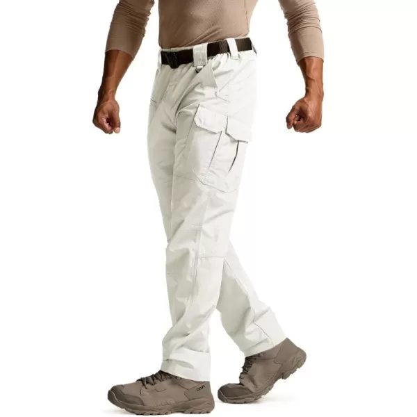 CQR Mens Tactical Pants Water Resistant Ripstop Cargo Pants Lightweight EDC Work Hiking Pants Outdoor ApparelRaider Mag Pocket Frosted White