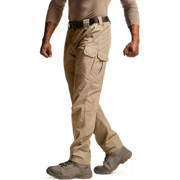 CQR Mens Tactical Pants Water Resistant Ripstop Cargo Pants Lightweight EDC Work Hiking Pants Outdoor ApparelRaider Mag Pocket Khaki