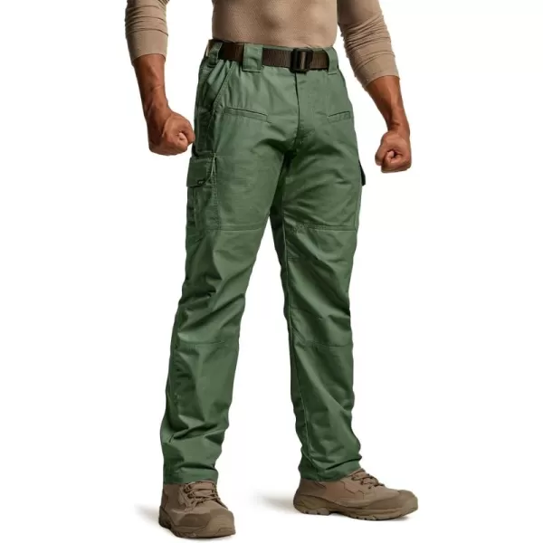 CQR Mens Tactical Pants Water Resistant Ripstop Cargo Pants Lightweight EDC Work Hiking Pants Outdoor ApparelRaider Olive Green