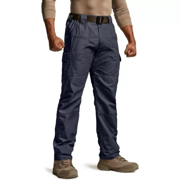 CQR Mens Tactical Pants Water Resistant Ripstop Cargo Pants Lightweight EDC Work Hiking Pants Outdoor ApparelRaider Police Navy