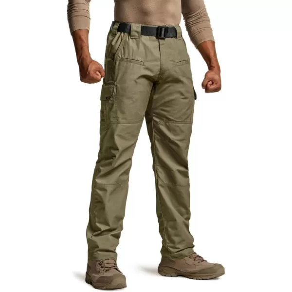 CQR Mens Tactical Pants Water Resistant Ripstop Cargo Pants Lightweight EDC Work Hiking Pants Outdoor ApparelRaider Soil Green