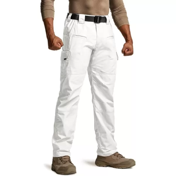 CQR Mens Tactical Pants Water Resistant Ripstop Cargo Pants Lightweight EDC Work Hiking Pants Outdoor ApparelRaider White