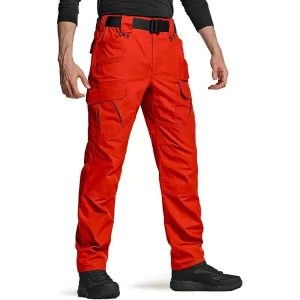 CQR Mens Tactical Pants Water Resistant Ripstop Cargo Pants Lightweight EDC Work Hiking Pants Outdoor ApparelRipstop Mag Pocket Rescue Orange