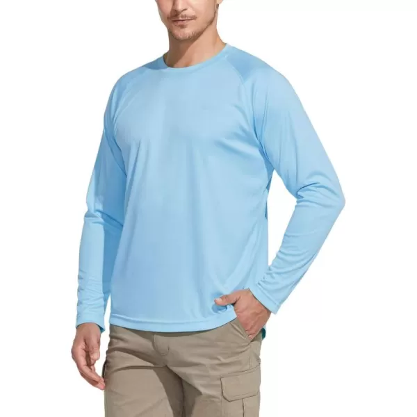 CQR Mens UPF50 Sun Protection Shirts Quick Dry Long Sleeve Rash Guard Athletic Running Workout Fishing Cooling ShirtsLong Sleeve Sun Shirt Ocean