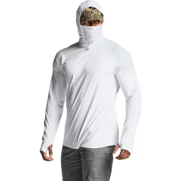 CQR Mens UPF50 Sun Protection Shirts Quick Dry Long Sleeve Rash Guard Athletic Running Workout Fishing Cooling ShirtsResponse Hoodie White