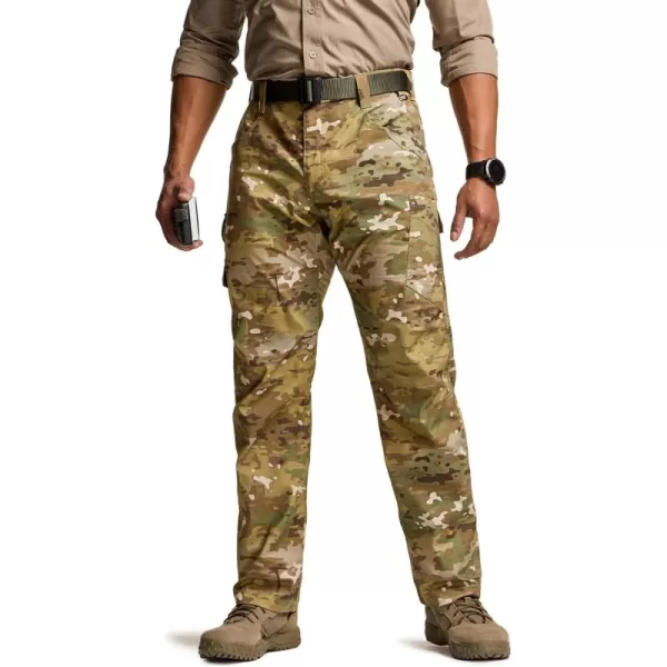 CQR Mens Utility Flex Cargo Pants ClassicFit Casual Stretch Work Pants Water Resistant Lightweight Tactical Hiking PantsCorsair Utility Camo