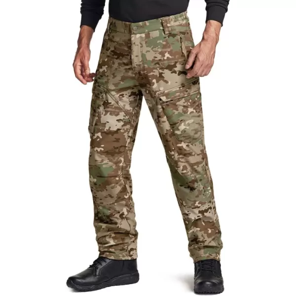 CQR Mens Winter Waterproof Tactical Pants Softshell Fleece Lined Snow Ski Cargo Pants Thermal Outdoor Hiking Work PantsCargo Utility Camo