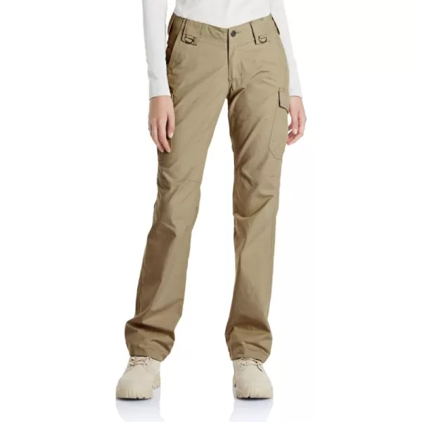 CQR Womens Flex Stretch Tactical Pants Water Resistant Ripstop Work Pants Outdoor Hiking Cargo Pants with PocketsFlexy Cargo Pants Khaki