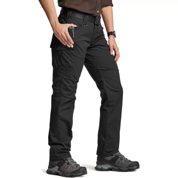 CQR Womens Flex Stretch Tactical Pants Water Resistant Ripstop Work Pants Outdoor Hiking Cargo Pants with PocketsVanguard Black