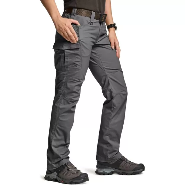 CQR Womens Flex Stretch Tactical Pants Water Resistant Ripstop Work Pants Outdoor Hiking Cargo Pants with PocketsVanguard Charcoal