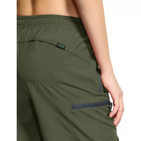 CQR Womens Acadia Hiking Cargo Shorts Lightweight Outdoor Athletic Shorts Summer Golf Shorts with Zipper PocketsAcadia Shorts Olive