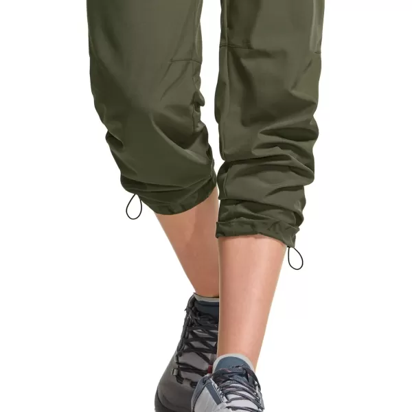 CQR Womens Hiking Outdoor Pants Lightweight Stretch Cargo Pants with Zipper Pockets Water Resistant Athletic PantsAcadia Pants Olive