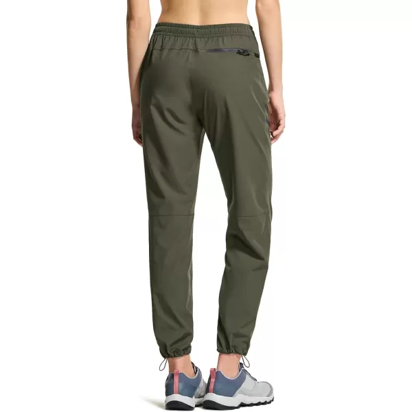 CQR Womens Hiking Outdoor Pants Lightweight Stretch Cargo Pants with Zipper Pockets Water Resistant Athletic PantsAcadia Pants Olive