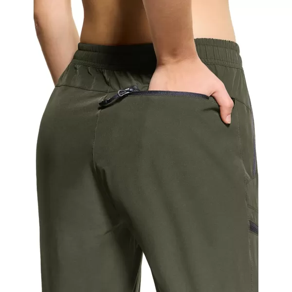 CQR Womens Hiking Outdoor Pants Lightweight Stretch Cargo Pants with Zipper Pockets Water Resistant Athletic PantsAcadia Pants Olive