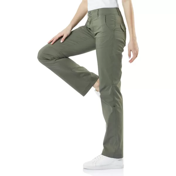 CQR Womens Hiking Pants Quick Dry Stretch UPF 50 Sun Protective Outdoor Pants Lightweight Camping Work PantDriflex Rollup Olive