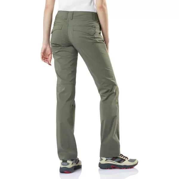 CQR Womens Hiking Pants Quick Dry Stretch UPF 50 Sun Protective Outdoor Pants Lightweight Camping Work PantDriflex Rollup Olive