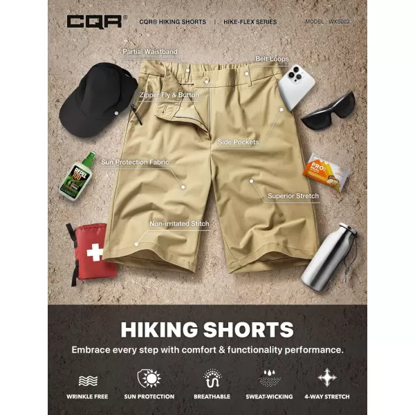 CQR Womens Hiking Shorts Quick Dry Lightweight Travel Shorts UPF 50 UVSPF Stretch Camping Shorts Outdoor ApparelHiking Flex Beige