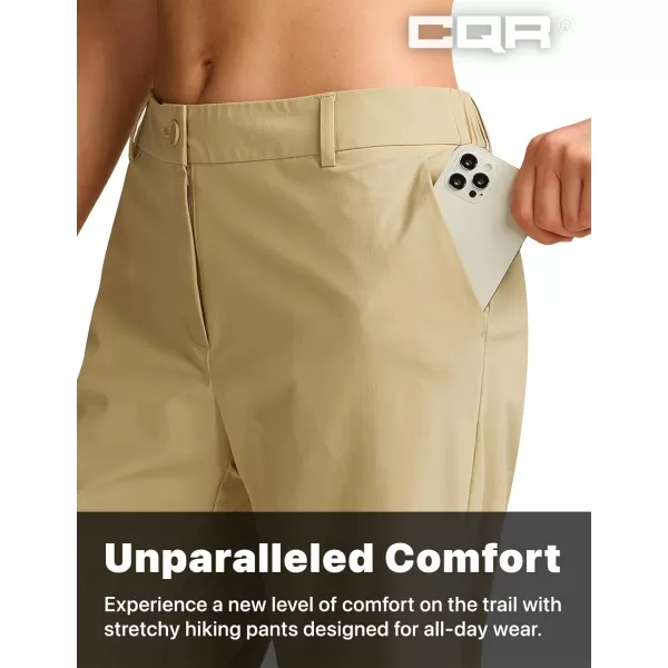 CQR Womens Hiking Shorts Quick Dry Lightweight Travel Shorts UPF 50 UVSPF Stretch Camping Shorts Outdoor ApparelHiking Flex Beige