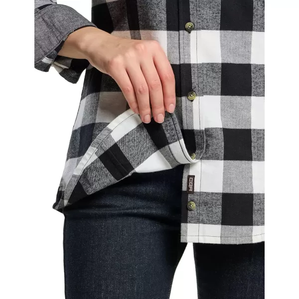 CQR Womens Plaid Flannel Shirt Long Sleeve AllCotton Soft Brushed Casual Button Down ShirtsFlannel Plaid Shirts Classic Black